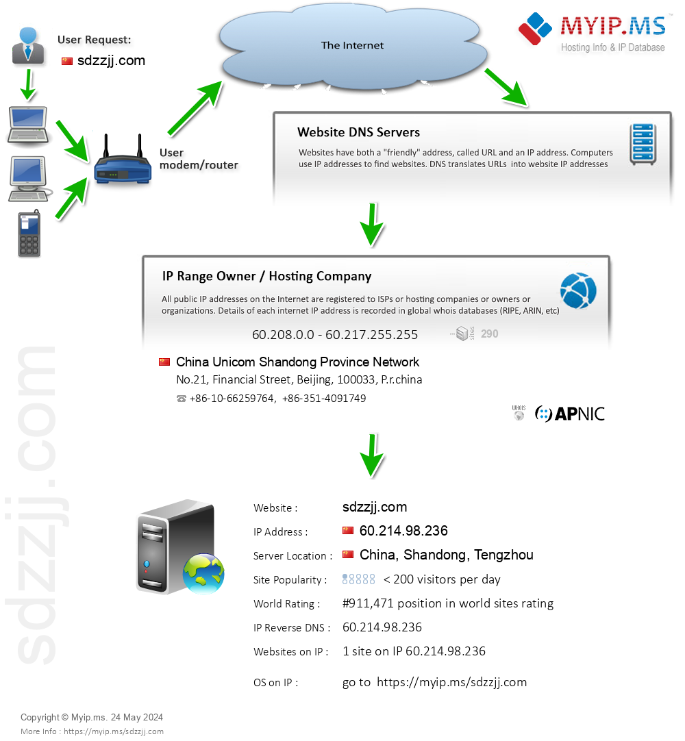 Sdzzjj.com - Website Hosting Visual IP Diagram